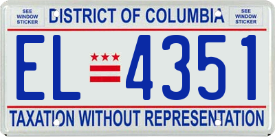 DC license plate EL4351