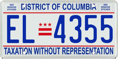 DC license plate EL4355