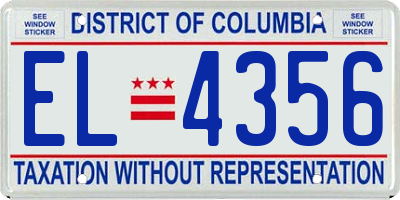 DC license plate EL4356