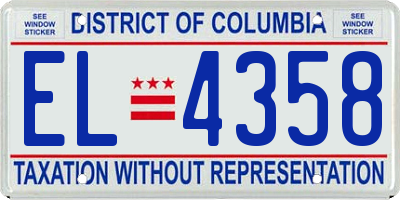 DC license plate EL4358