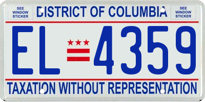 DC license plate EL4359