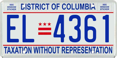 DC license plate EL4361