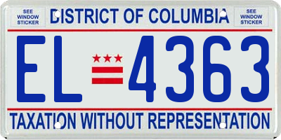 DC license plate EL4363