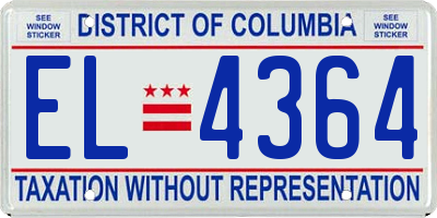 DC license plate EL4364