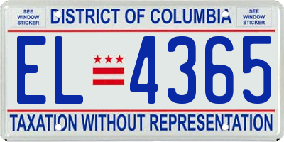 DC license plate EL4365