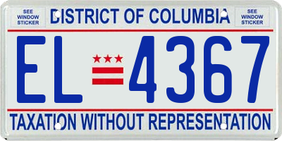 DC license plate EL4367