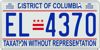 DC license plate EL4370