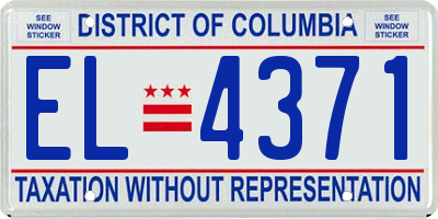 DC license plate EL4371