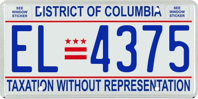 DC license plate EL4375