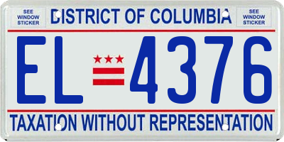 DC license plate EL4376