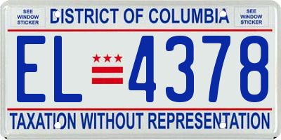 DC license plate EL4378