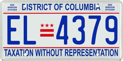 DC license plate EL4379