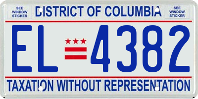 DC license plate EL4382