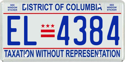 DC license plate EL4384