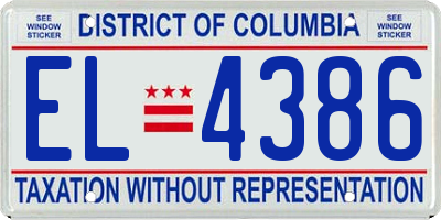 DC license plate EL4386