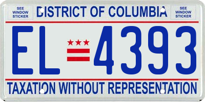 DC license plate EL4393