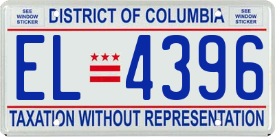 DC license plate EL4396