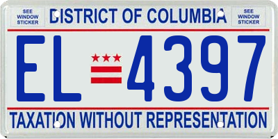 DC license plate EL4397