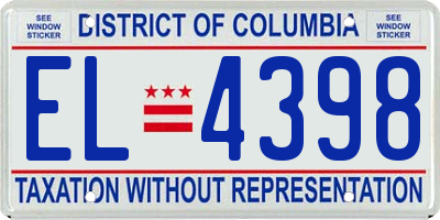 DC license plate EL4398