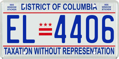 DC license plate EL4406
