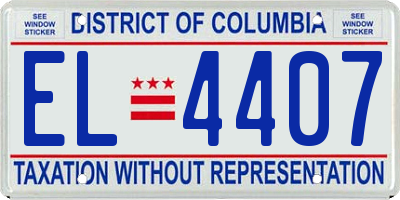 DC license plate EL4407