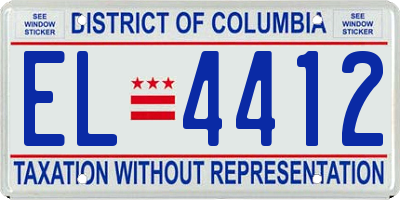 DC license plate EL4412
