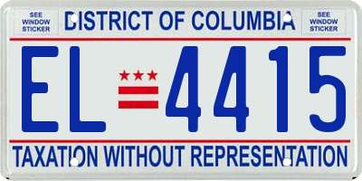 DC license plate EL4415