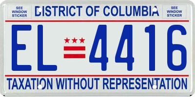 DC license plate EL4416