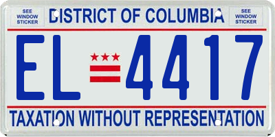 DC license plate EL4417