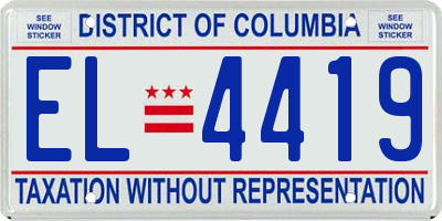 DC license plate EL4419