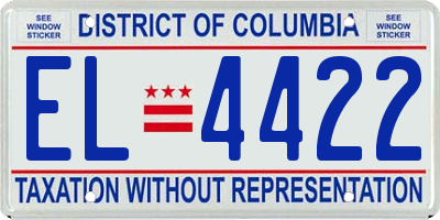 DC license plate EL4422