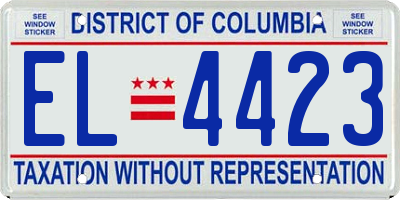DC license plate EL4423