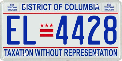 DC license plate EL4428