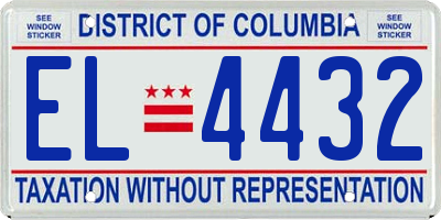 DC license plate EL4432
