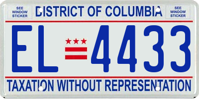 DC license plate EL4433