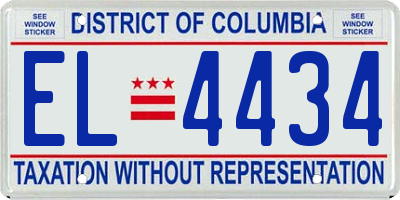 DC license plate EL4434