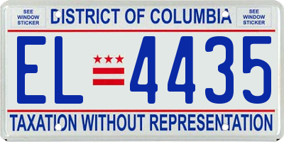 DC license plate EL4435