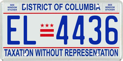 DC license plate EL4436