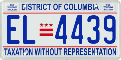 DC license plate EL4439
