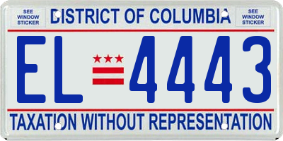 DC license plate EL4443