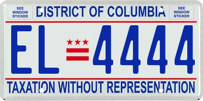 DC license plate EL4444
