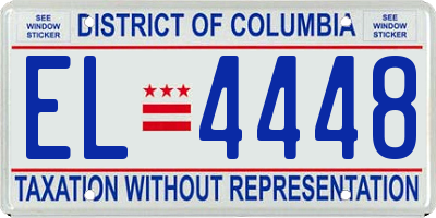 DC license plate EL4448