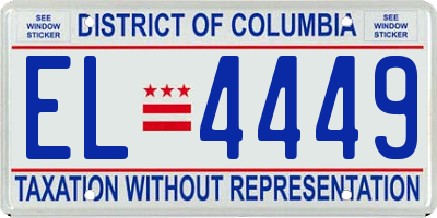 DC license plate EL4449