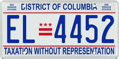DC license plate EL4452