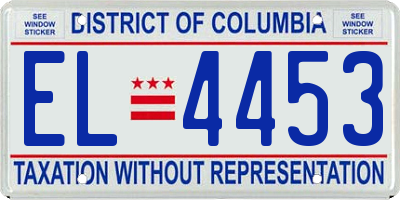 DC license plate EL4453