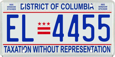 DC license plate EL4455