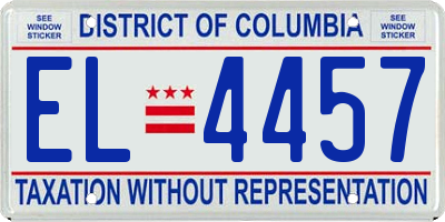 DC license plate EL4457