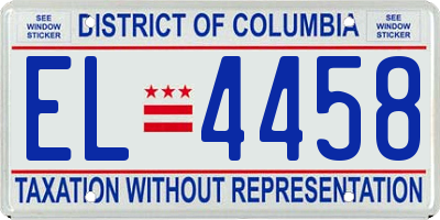 DC license plate EL4458