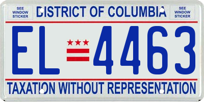 DC license plate EL4463