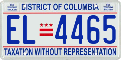 DC license plate EL4465